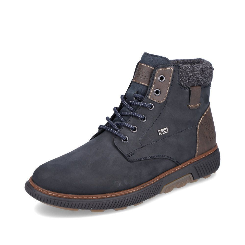 Bottes D'hiver Imperméables Rieker Pour Homme - Marron Clair, Laçage + Fermeture éclair, Doublure Laine, Membrane RiekerTEX